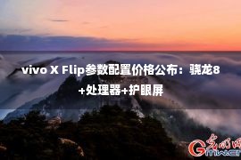 vivo X Flip参数配置价格公布：骁龙8+处理器+护眼屏