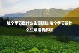 这个季节做什么生意赚钱 这个季节做什么生意赚钱多呢