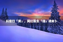 抖音扫「黄」，网红医生「钱」途未卜