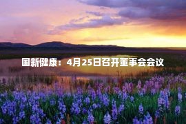 国新健康：4月25日召开董事会会议