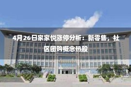 4月26日家家悦涨停分析：新零售，社区团购概念热股