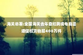 海关总署:全国海关去年查扣跨境电商渠道侵权货物超400万件