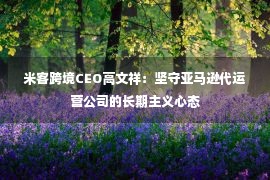 米客跨境CEO高文祥：坚守亚马逊代运营公司的长期主义心态