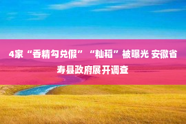 4家“香精勾兑假”“籼稻”被曝光 安徽省寿县政府展开调查