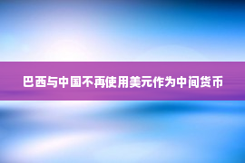 巴西与中国不再使用美元作为中间货币