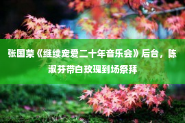 张国荣《继续宠爱二十年音乐会》后台，陈淑芬带白玫瑰到场祭拜