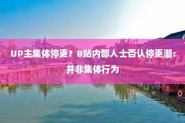 UP主集体停更？B站内部人士否认停更潮：并非集体行为