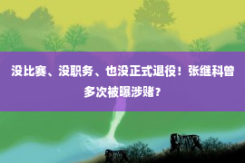 没比赛、没职务、也没正式退役！张继科曾多次被曝涉赌？