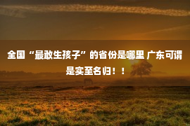 全国“最敢生孩子”的省份是哪里 广东可谓是实至名归！！