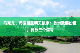 马克龙、冯德莱恩明天抵京！欧洲政要纷至，释放三个信号