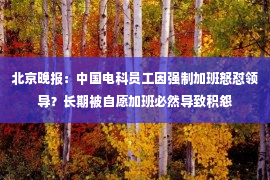 北京晚报：中国电科员工因强制加班怒怼领导？长期被自愿加班必然导致积怨