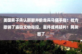 美国男子承认掰断并偷走兵马俑手指！检方撤销了盗窃文物指控，案件或将轻判！网友怒了