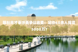 曝杜兆才事涉两争议收费：足协60余人挥霍5000万？