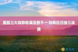 美股三大指数收盘涨跌不一 特斯拉日线三连跌