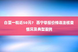 白菜一粒近50元？ 西宁举报价格违法核查情况及典型案例