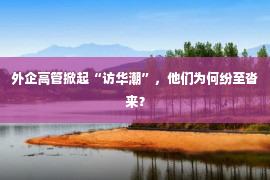 外企高管掀起“访华潮”，他们为何纷至沓来？