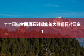 丫丫租借合同周五到期旅美大熊猫何时回家？