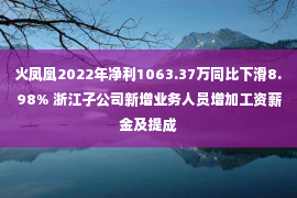 火凤凰2022年净利1063.37万同比下滑8.98% 浙江子公司新增业务人员增加工资薪金及提成