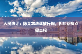 人民热评：陈某龙造谣被行拘，但加班痛点需直视