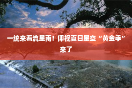 一统来看流星雨！仰视夏日星空“黄金季”来了