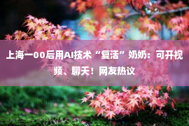 上海一00后用AI技术“复活”奶奶：可开视频、聊天！网友热议