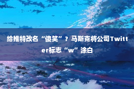 给推特改名“傻笑”？马斯克将公司Twitter标志“w”涂白