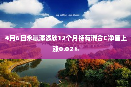 4月6日永赢添添欣12个月持有混合C净值上涨0.02%