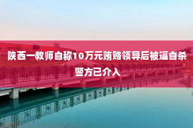 陕西一教师自称10万元贿赂领导后被逼自杀 警方已介入