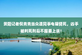 贵阳记者倪青青当众遭同事电锯劈死，凶手被判死刑后不服要上诉！