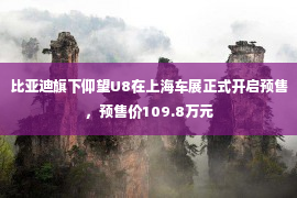 比亚迪旗下仰望U8在上海车展正式开启预售，预售价109.8万元