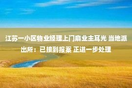 江苏一小区物业经理上门扇业主耳光 当地派出所：已接到报案 正进一步处理