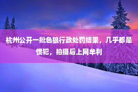 杭州公开一批色狼行政处罚结果，几乎都是惯犯，拍摄后上网牟利