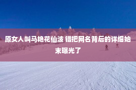 原女人叫马艳花仙波 错把网名背后的详细始末曝光了