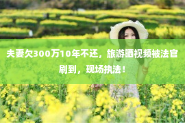 夫妻欠300万10年不还，旅游晒视频被法官刷到，现场执法！