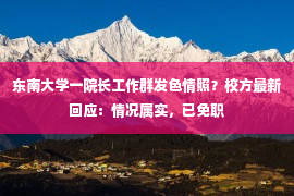 东南大学一院长工作群发色情照？校方最新回应：情况属实，已免职