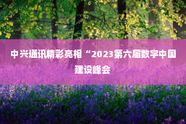 中兴通讯精彩亮相“2023第六届数字中国建设峰会