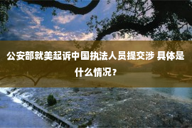 公安部就美起诉中国执法人员提交涉 具体是什么情况？