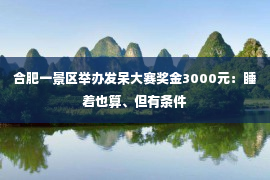 合肥一景区举办发呆大赛奖金3000元：睡着也算、但有条件