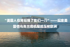 “美国人在背后捅了我们一刀”——起底美国借乌克兰危机捆绑压榨欧洲