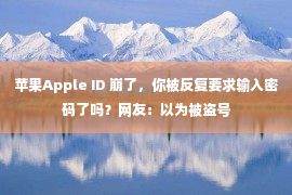 苹果Apple ID 崩了，你被反复要求输入密码了吗？网友：以为被盗号