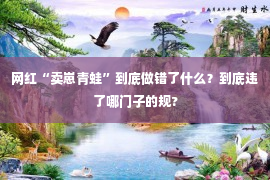 网红“卖崽青蛙”到底做错了什么？到底违了哪门子的规?