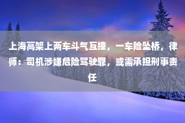 上海高架上两车斗气互撞，一车险坠桥，律师：司机涉嫌危险驾驶罪，或需承担刑事责任