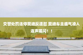 交警处罚违停奥迪反遭怼 奥迪车主盛气凌人连声喝问！！