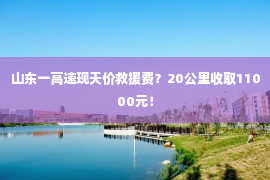 山东一高速现天价救援费？20公里收取11000元！