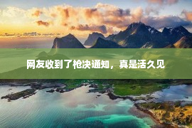 网友收到了枪决通知，真是活久见