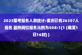 2023国考报名人数统计:重庆已有26307人报名 最热岗位报名比例为508:1(1 (截至1日16时) )