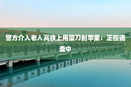 警方介入老人高铁上用菜刀削苹果：正在调查中