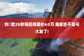 刘畊宏20秒短视频要价60万 商家岂不是亏大发了!