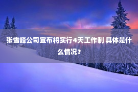 张雪峰公司宣布将实行4天工作制 具体是什么情况？