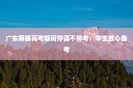 广东明确高考期间停课不停考：学生放心备考